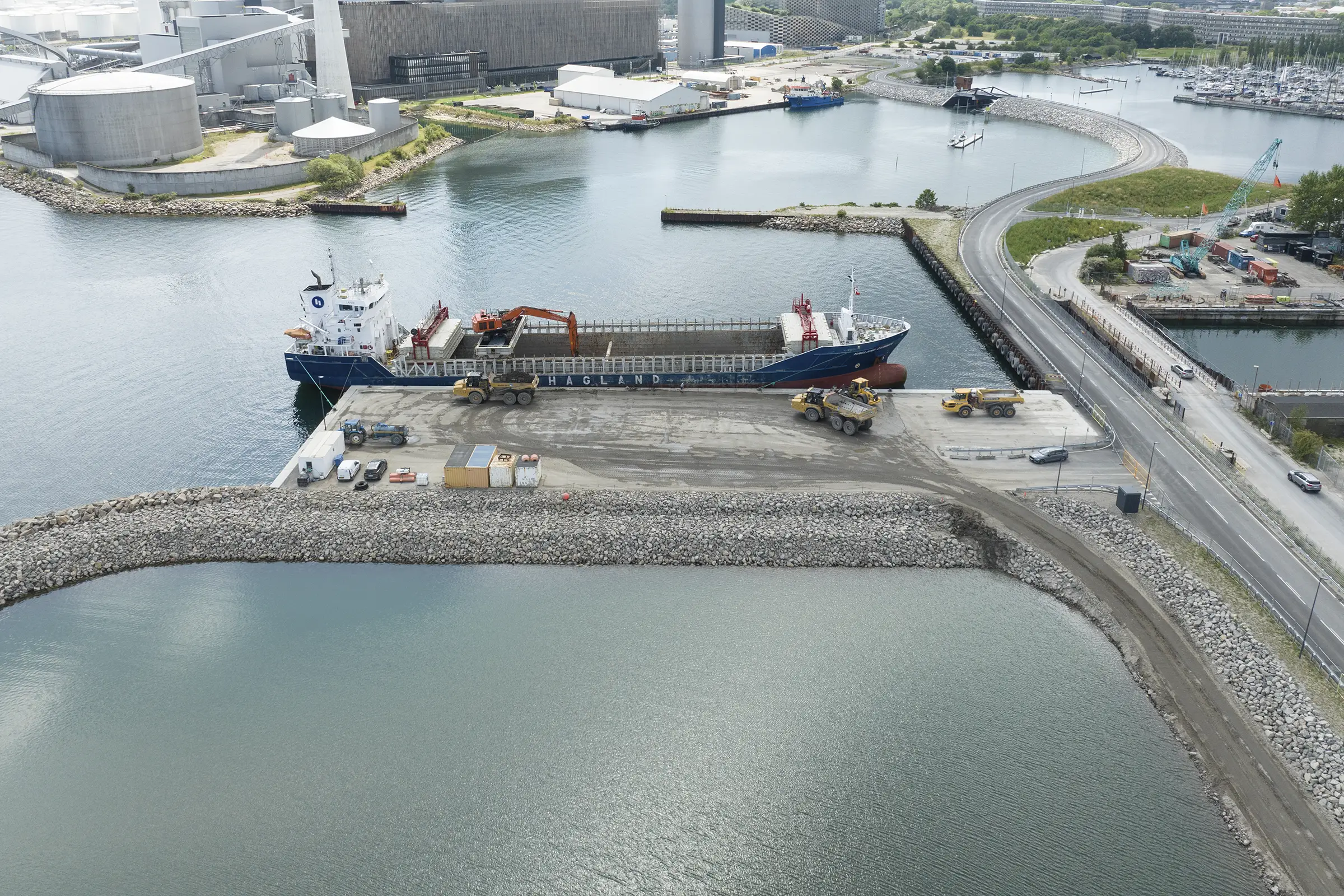 Dronefoto, Lynetteholm case, byggeri, udvikling.