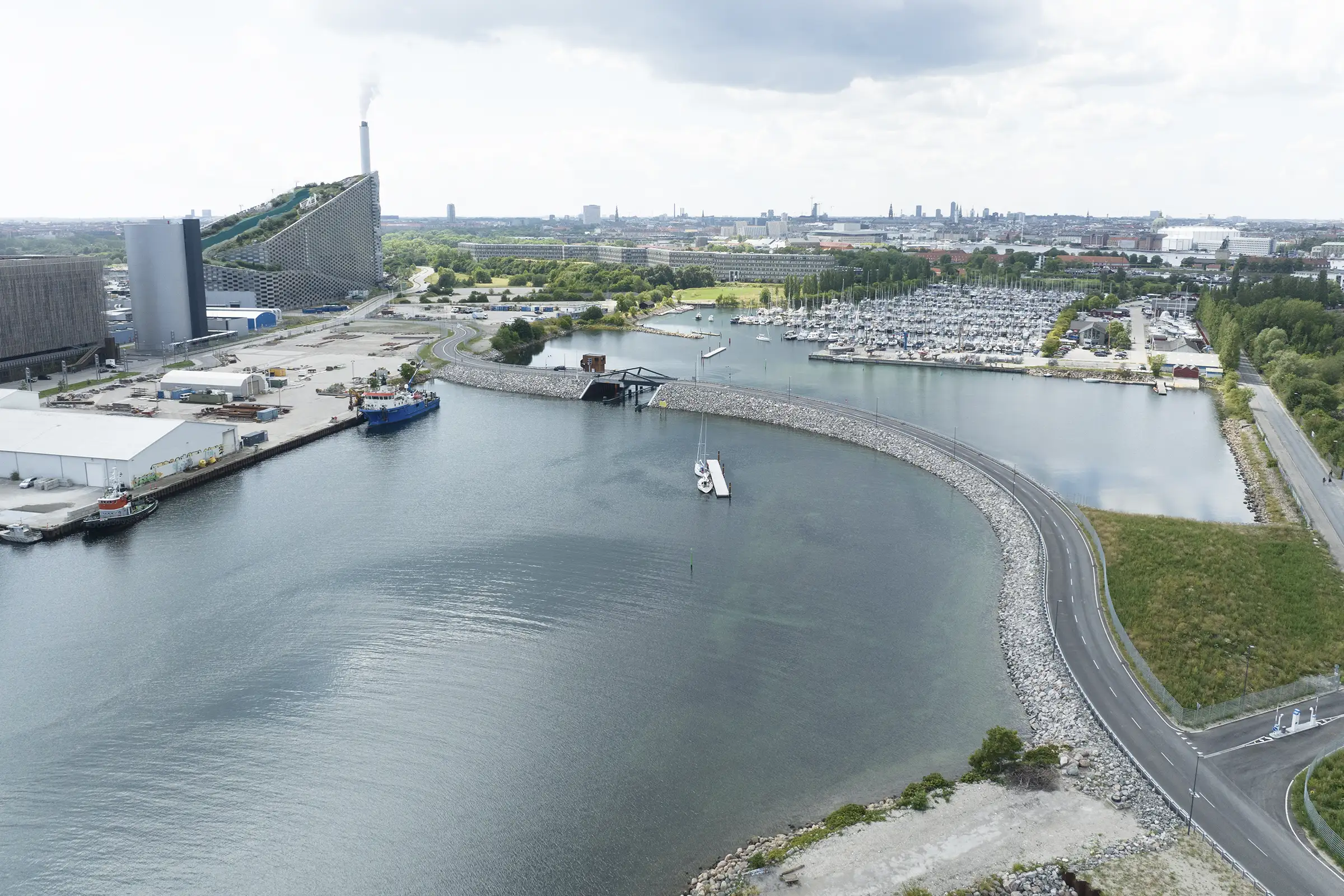 Dronefoto, Lynetteholm case, byggeri, udvikling.