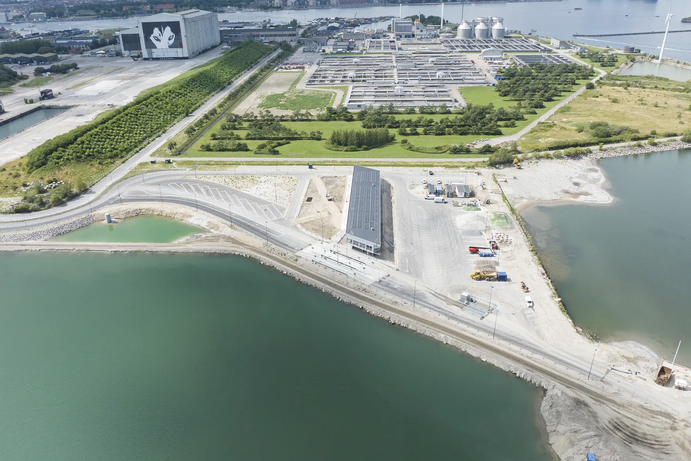 Case Lynetteholm, dronefoto, byggeprojekt.