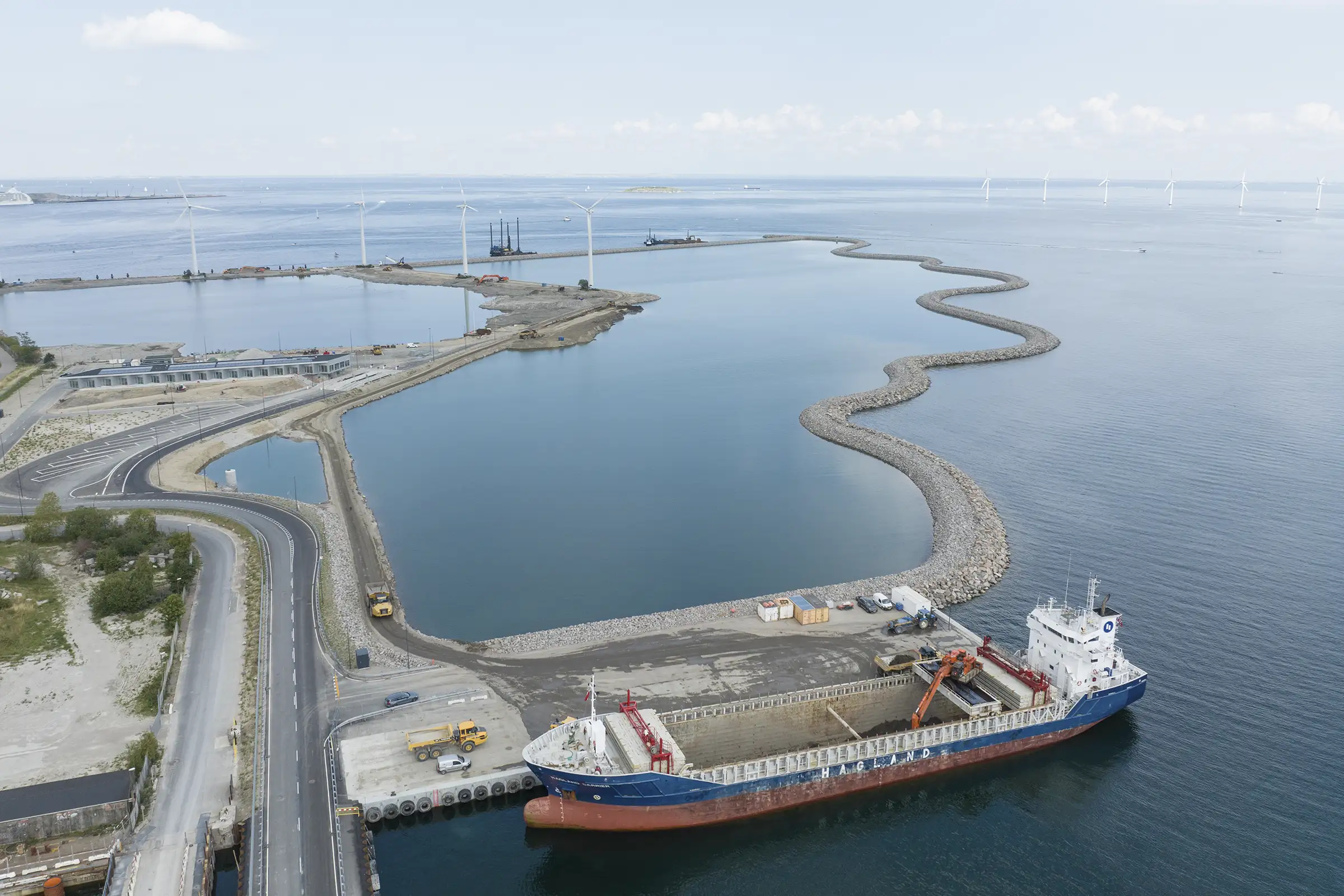 Case Lynetteholm, dronefoto, havudsigt.