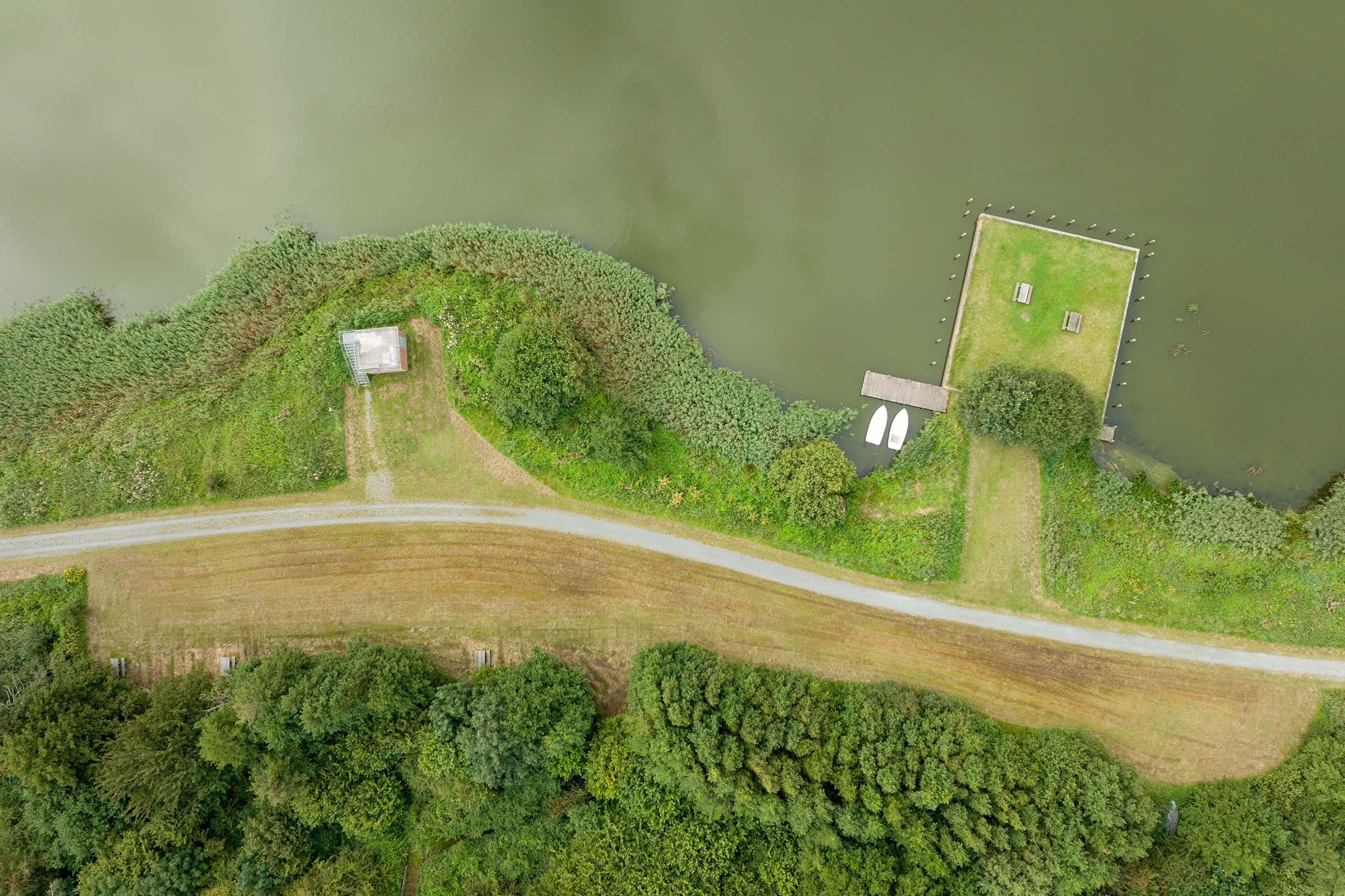 Case Stedet Tæller X, dronefoto, havudsigt, perspektiv.