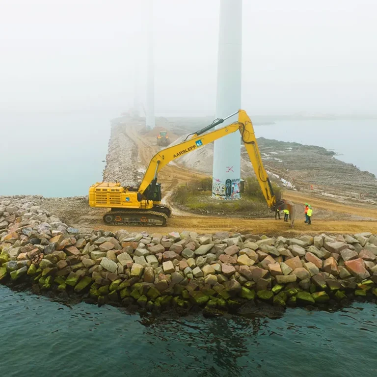 Dronevideo og Dronefoto af et byggeprojekt på Lynetteholm.